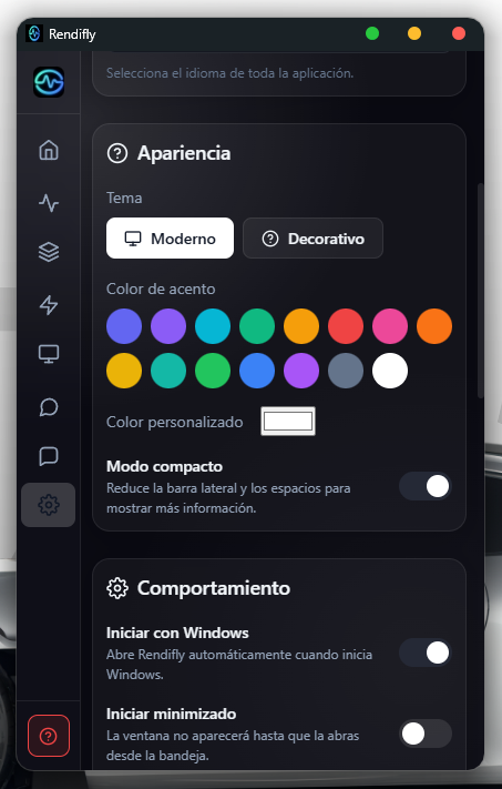 Configuración / Settings · 2