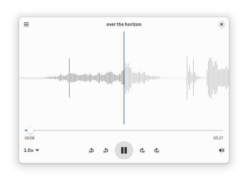 The main view of Decibels.