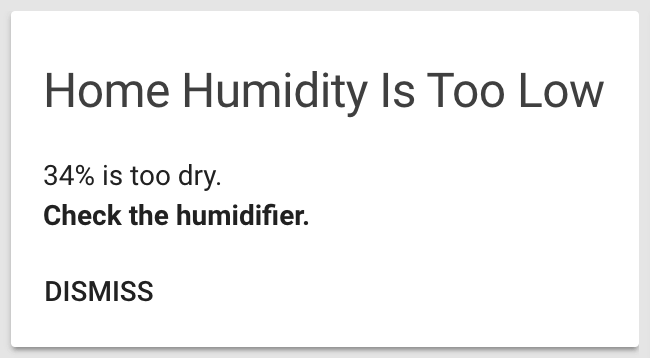 Humidity notification