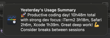 Usage Summary Notification 2