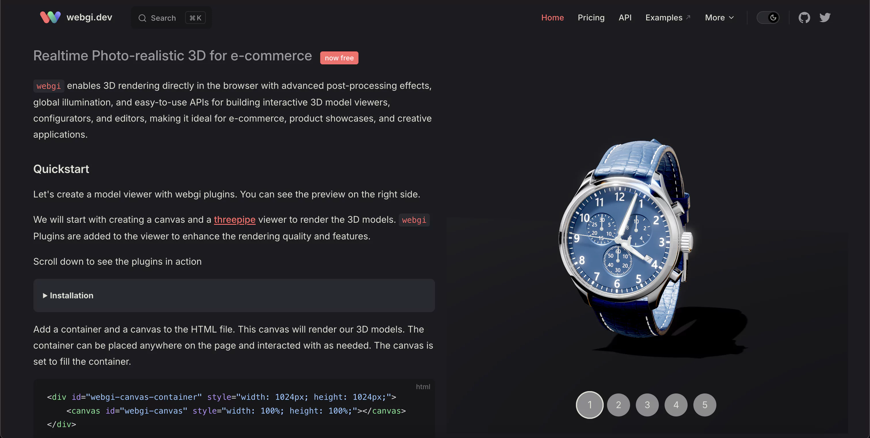 Getting started with webgi rendering