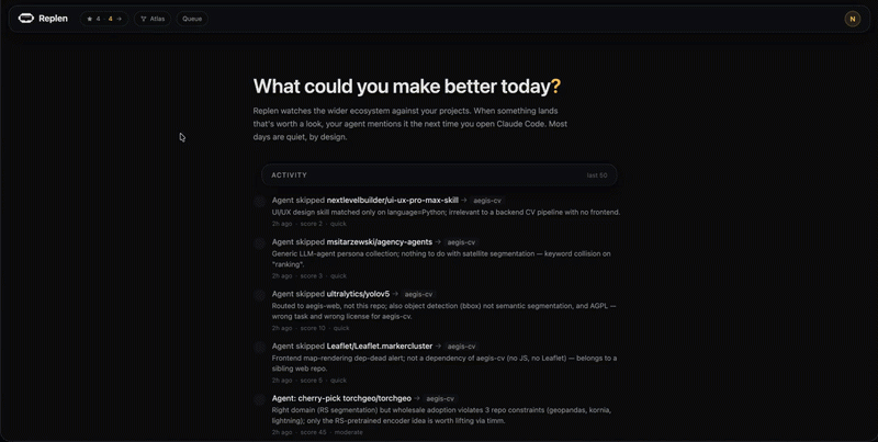 Atlas, your whole dev world as an interactive graph: projects, capabilities, tools, and the connections across them