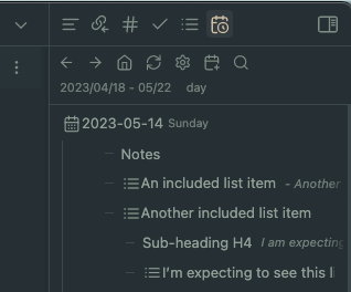 Daily Note Outline screenshot