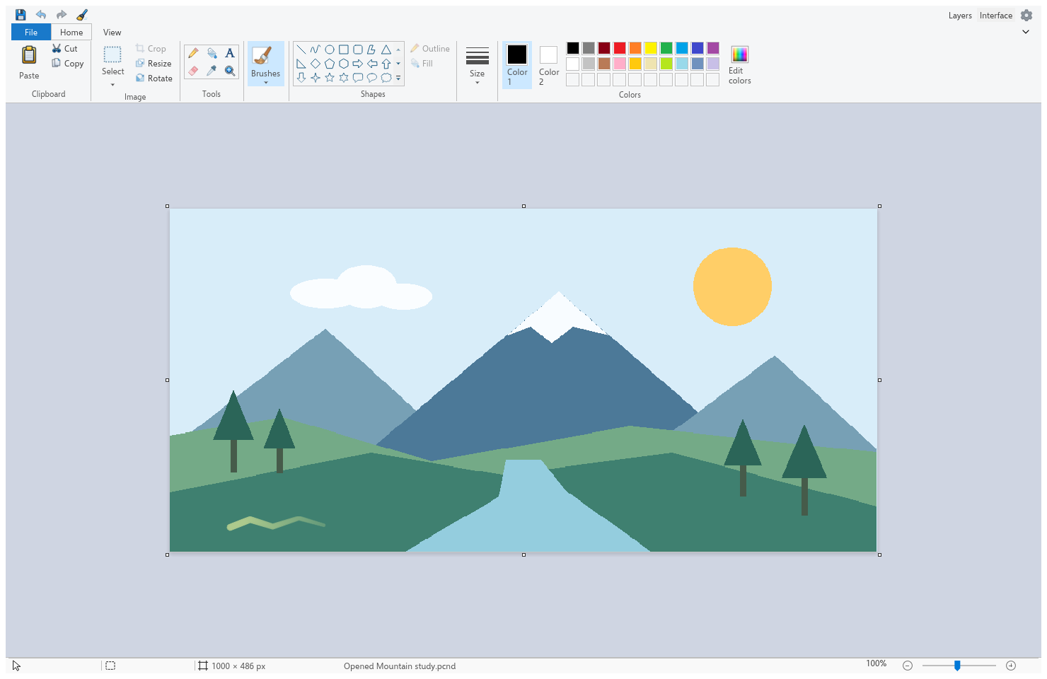 PaintCraft: drawing canvas in the Windows 10 theme.