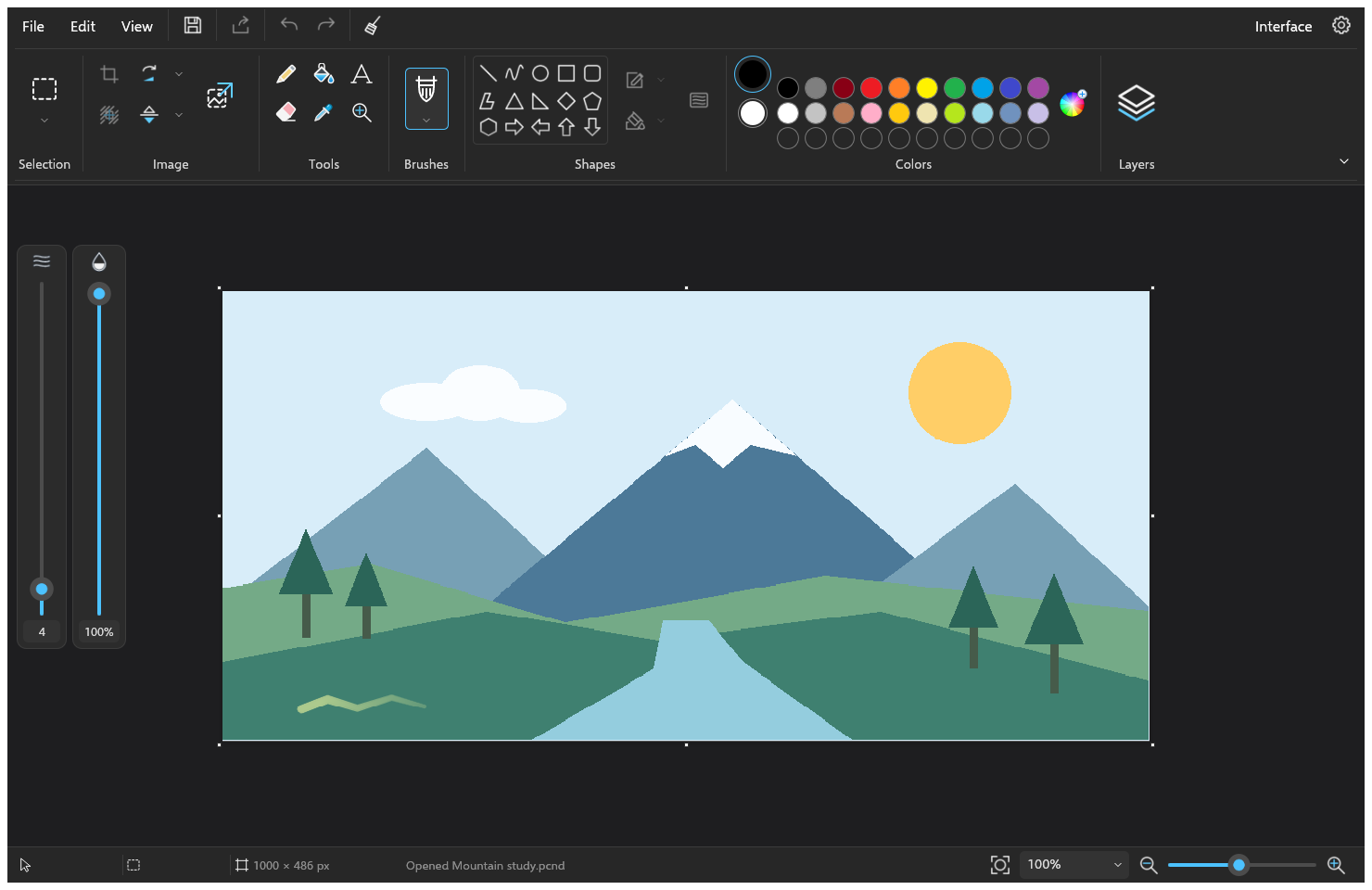 PaintCraft: drawing canvas in the Windows 11 theme.