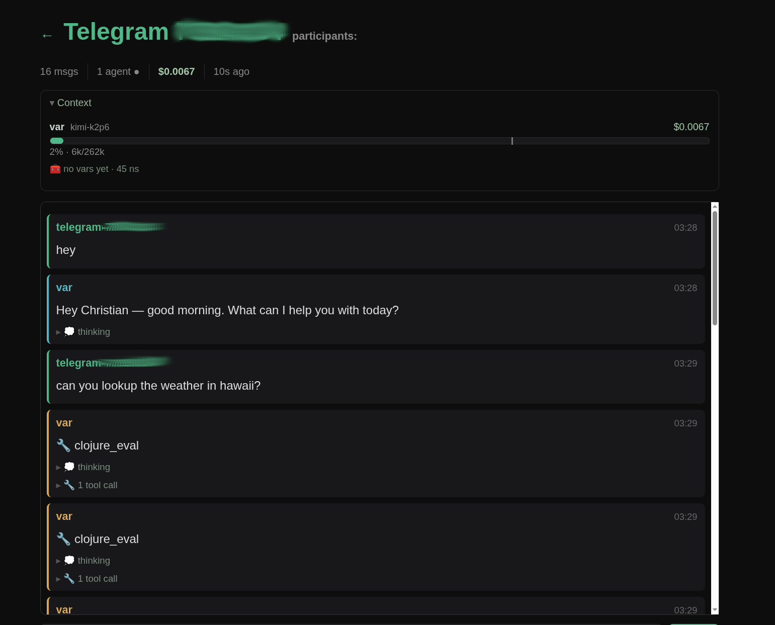 web dashboard