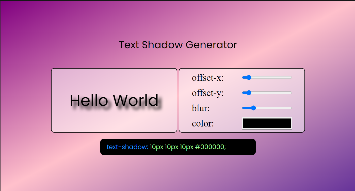 Text Shadow Generator