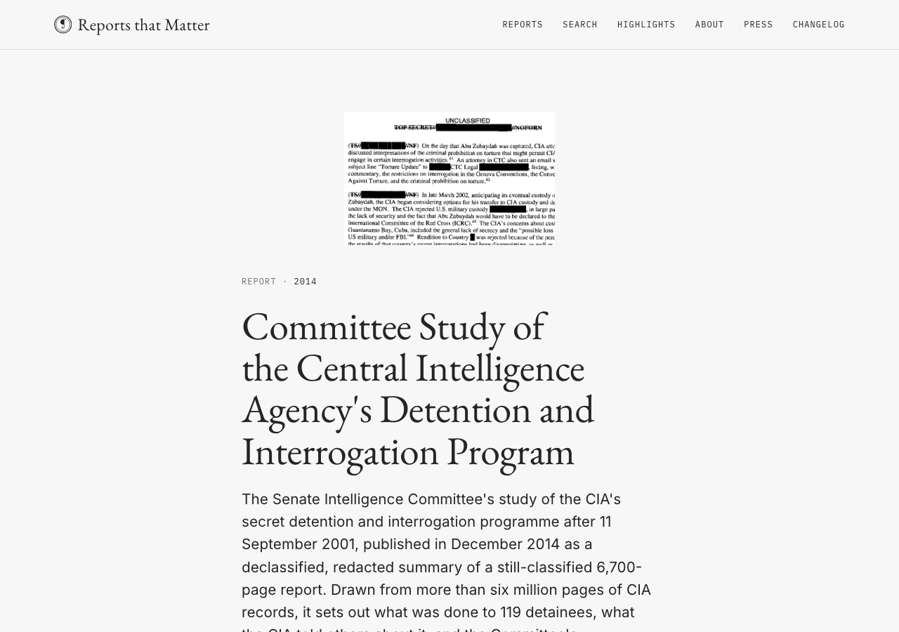 The Senate Torture Report's landing page