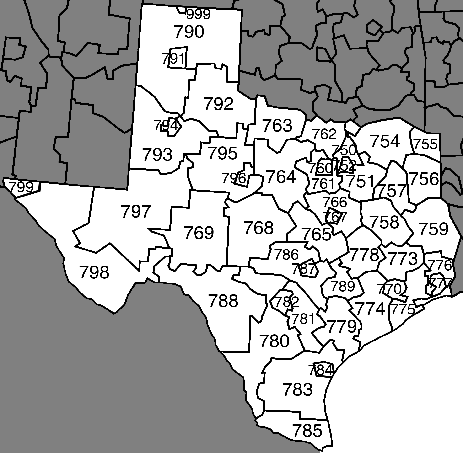 Texas Zip Code Wall Map Premium Style By Marketmaps 7668
