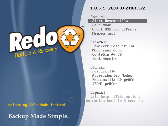 Redo Backup and Recovery bootloader