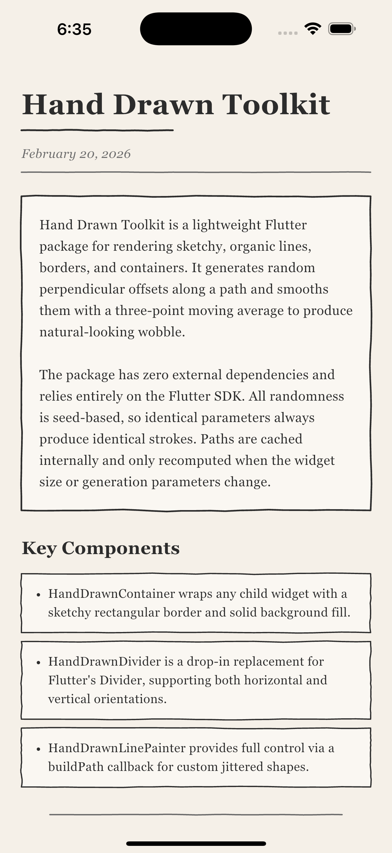 Example UI with hand drawn elements
