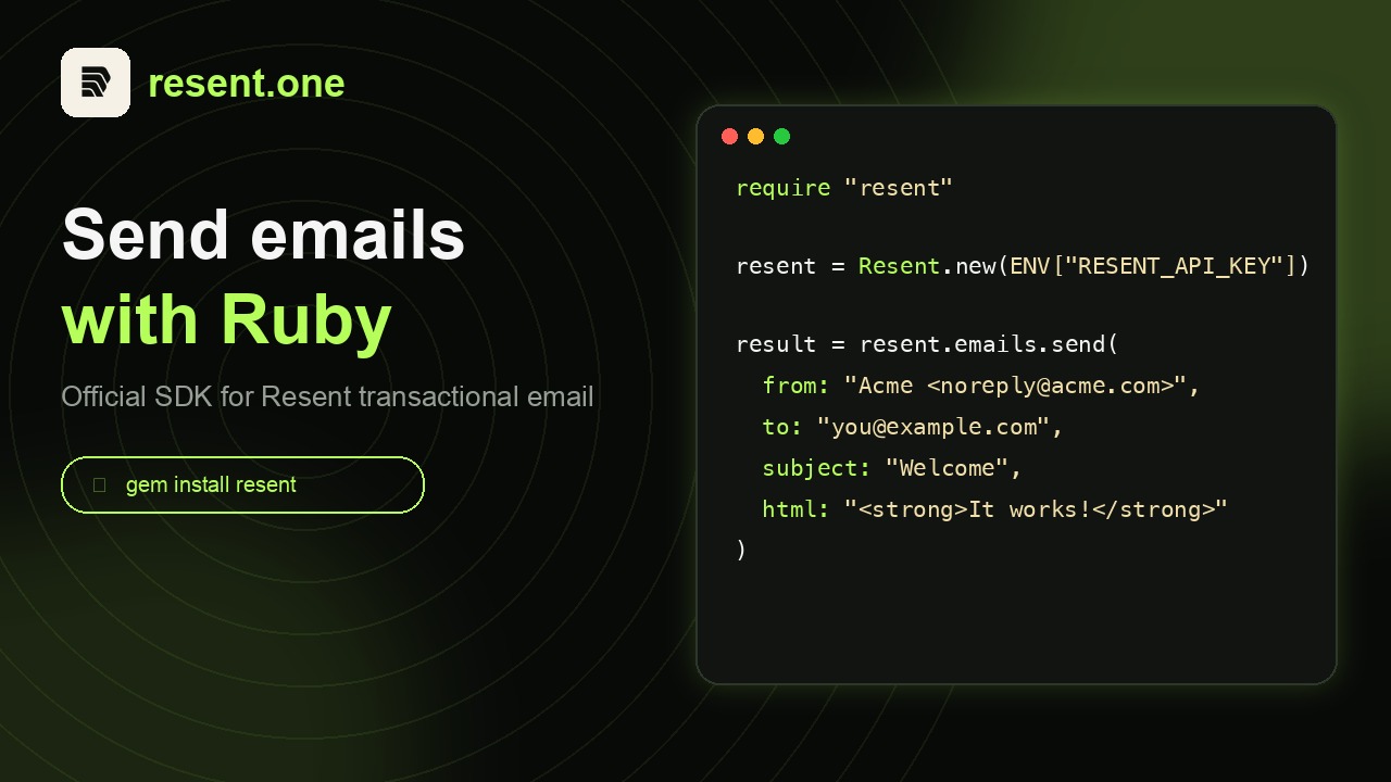 Send emails with Ruby — Resent