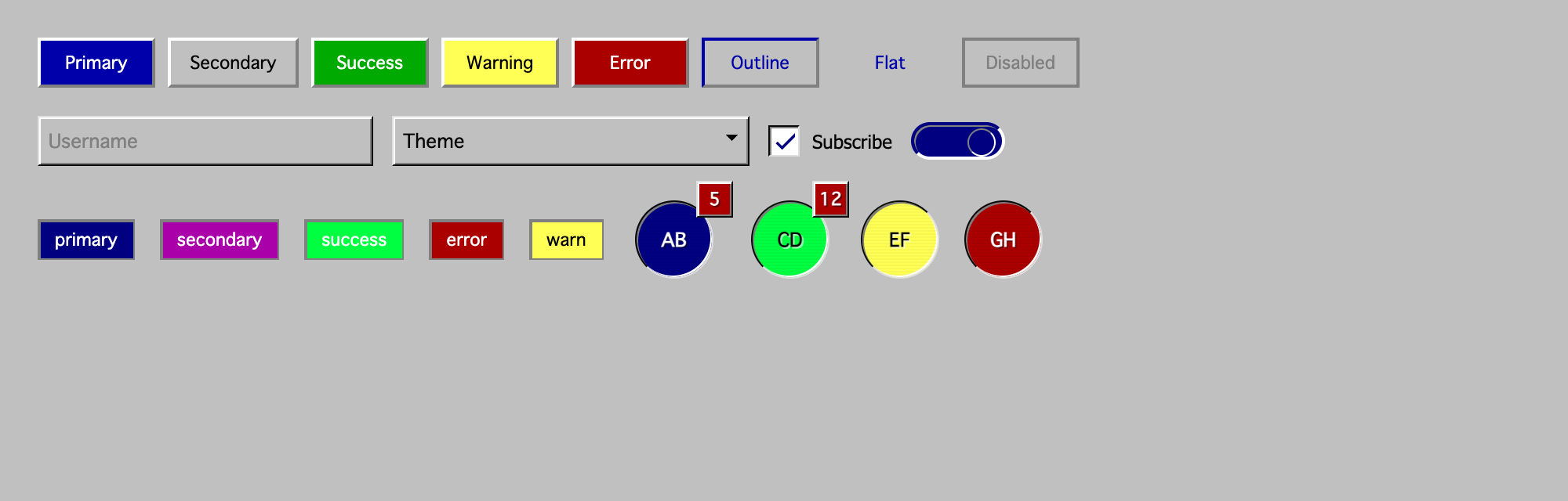 Buttons, forms, and chips