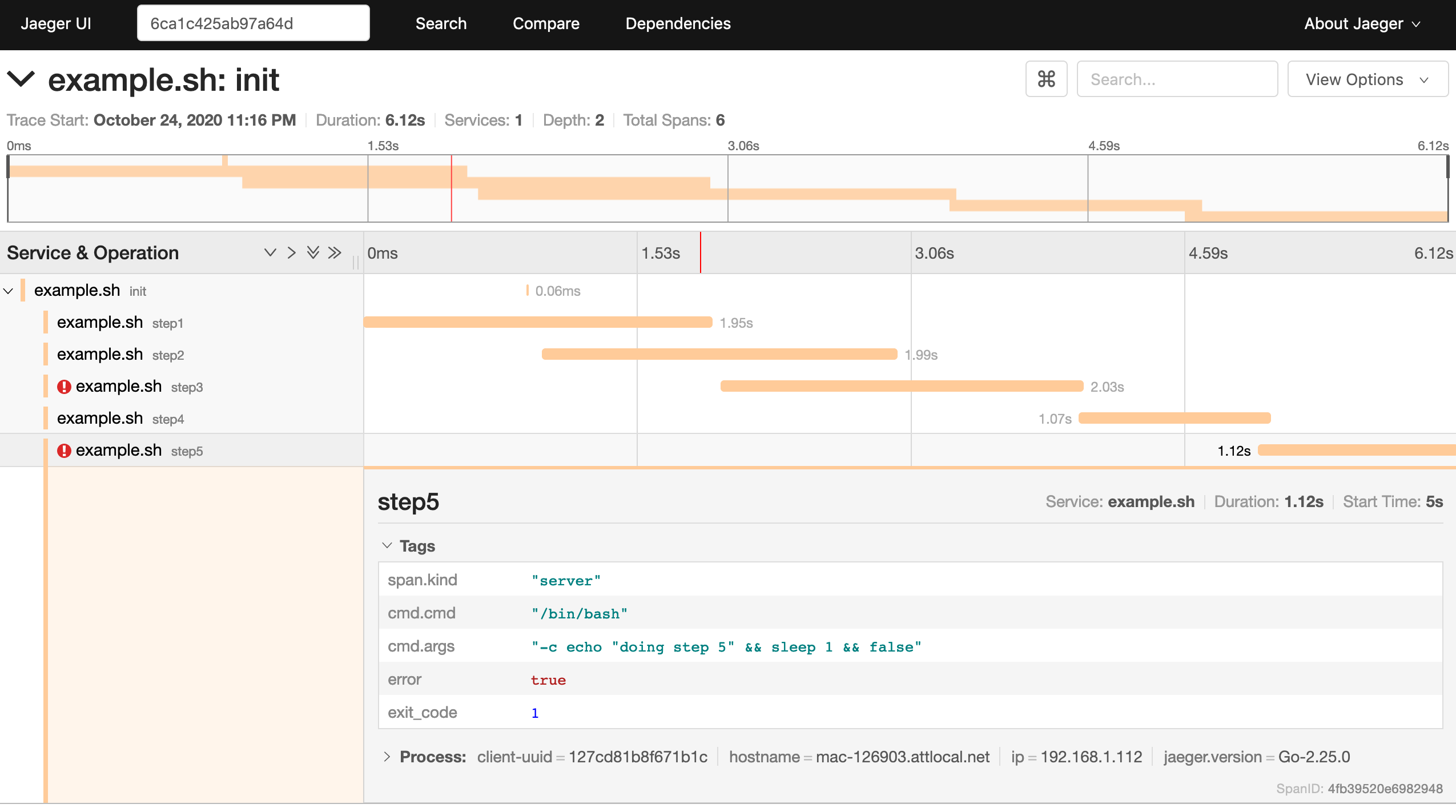 example trace screenshot