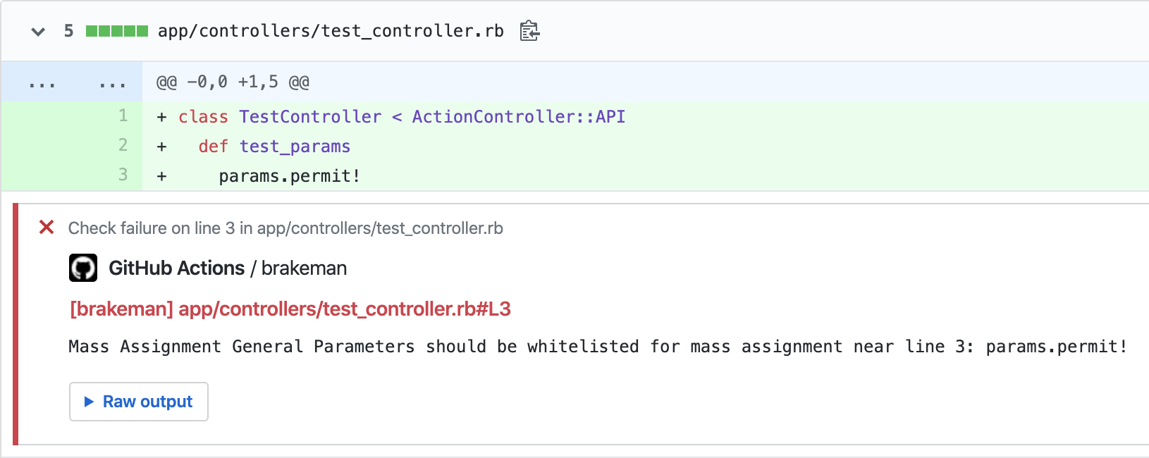 Example comment made by the action, with github-pr-check