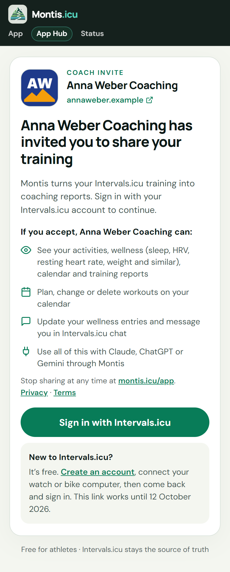 The invite page before signing in