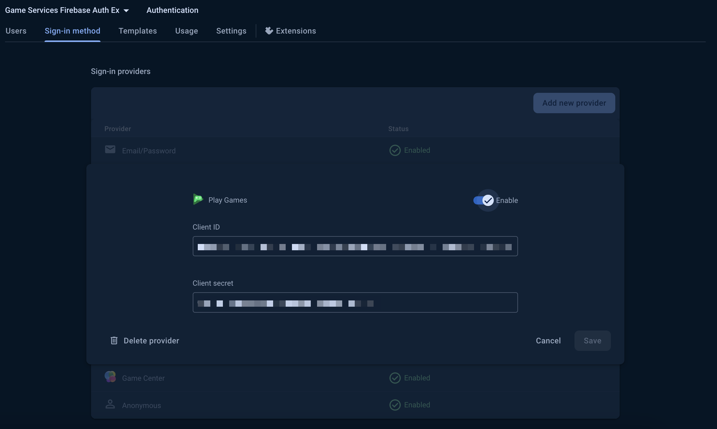 Firebase Sign-In Method