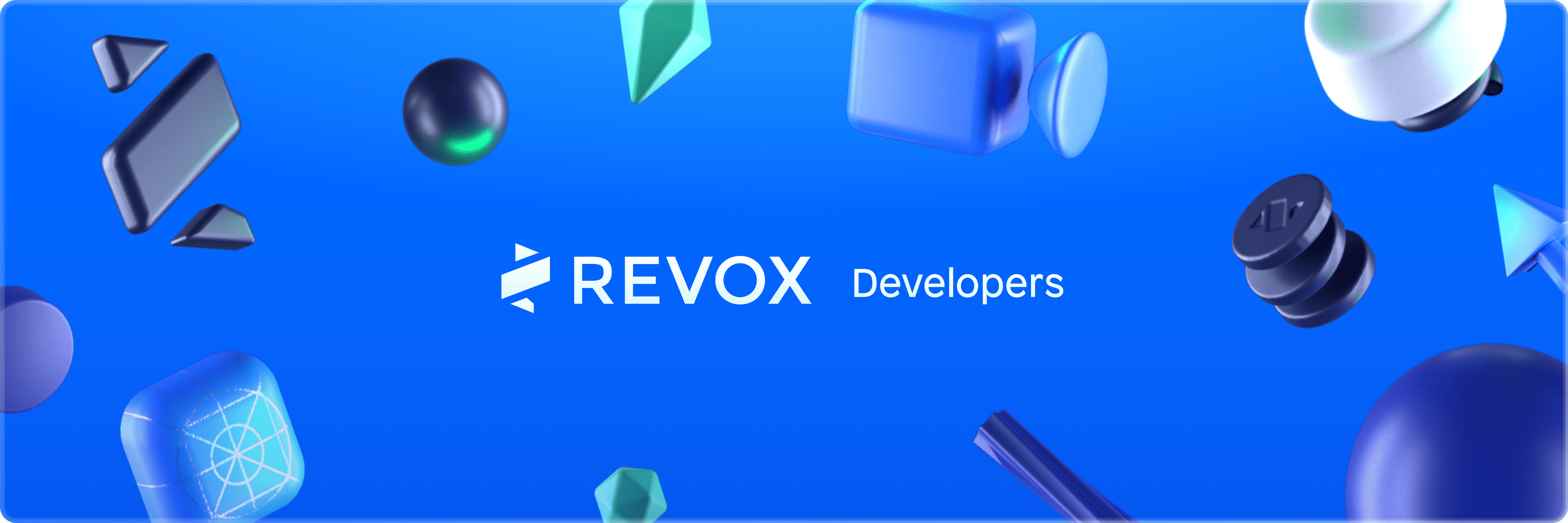 An illustration of Revox 3D assets with the text Revox Developers.