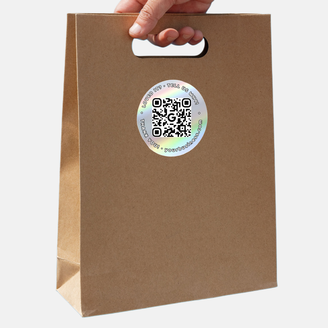 Sticker on a to-go bag