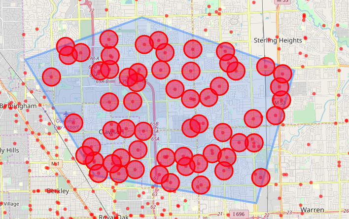 Example optimized gym route