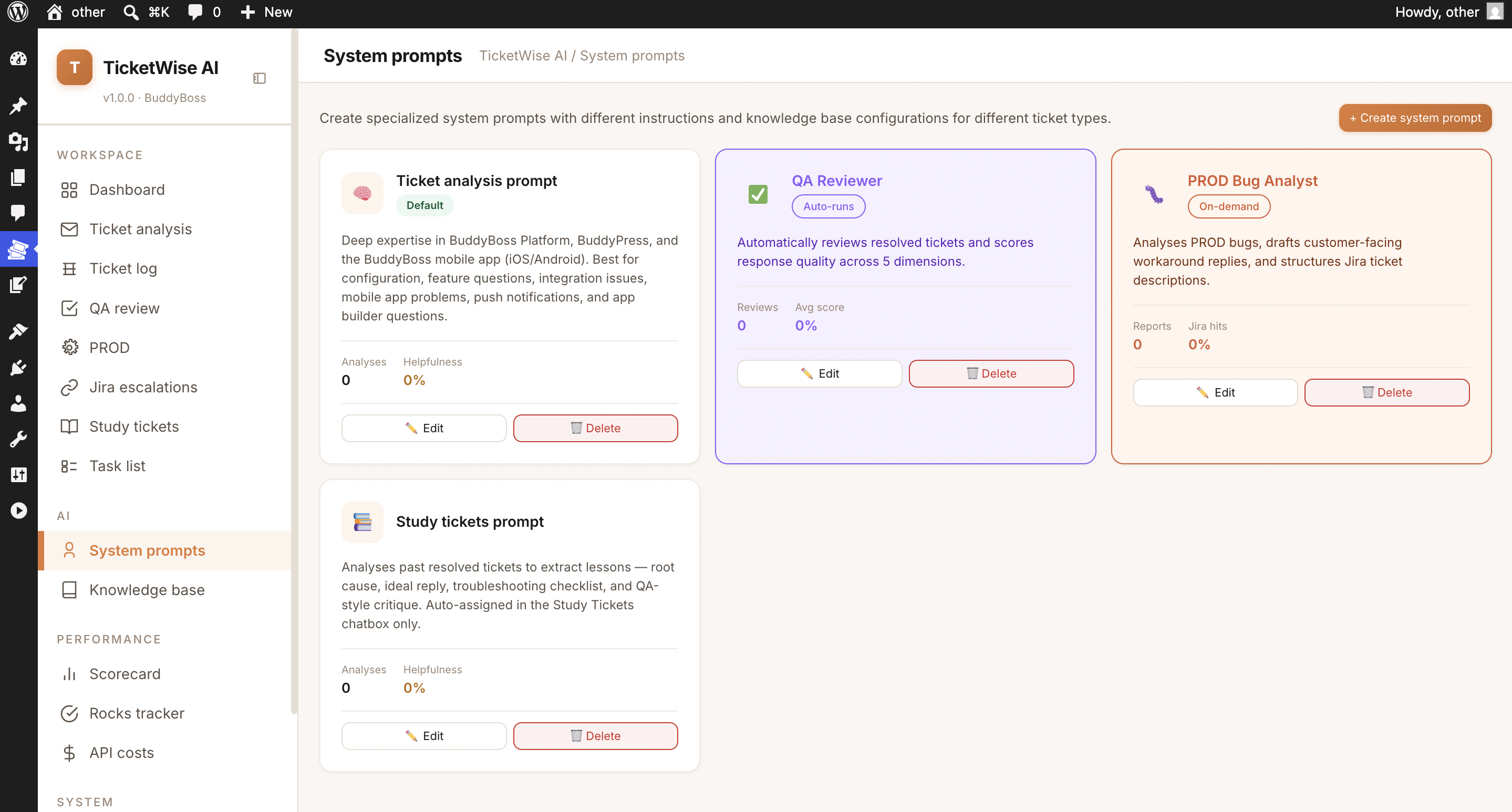 System prompts