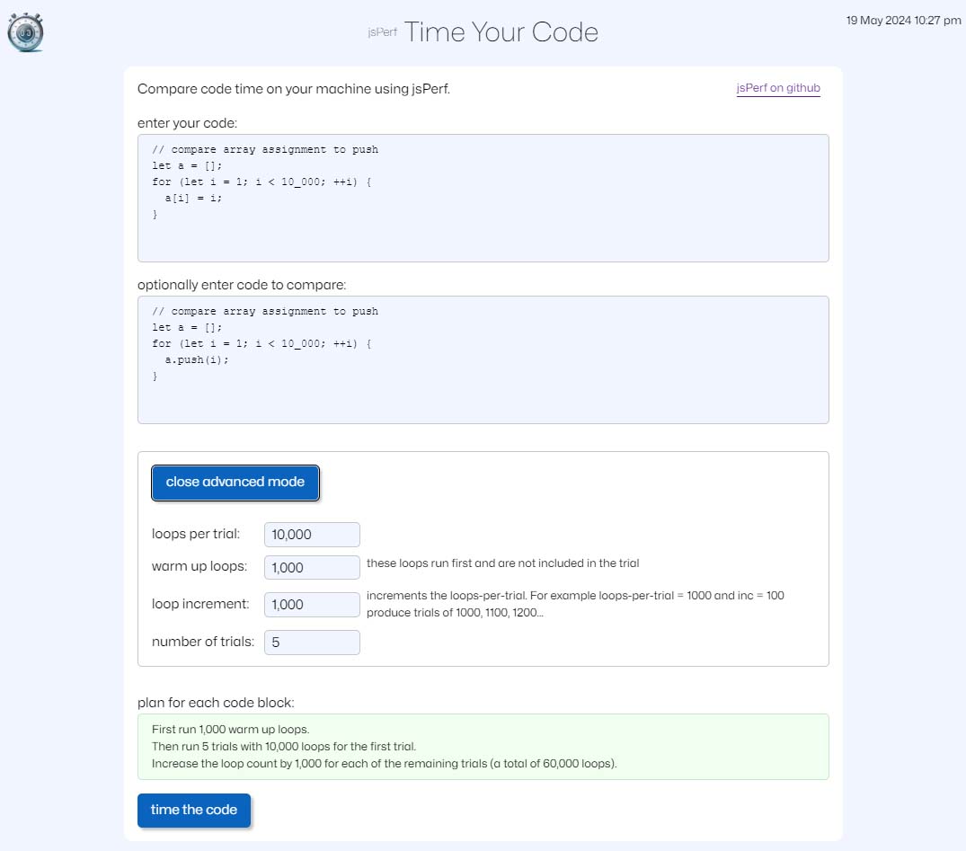 time your code tool