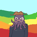 Octopus man w/ rainbow hills