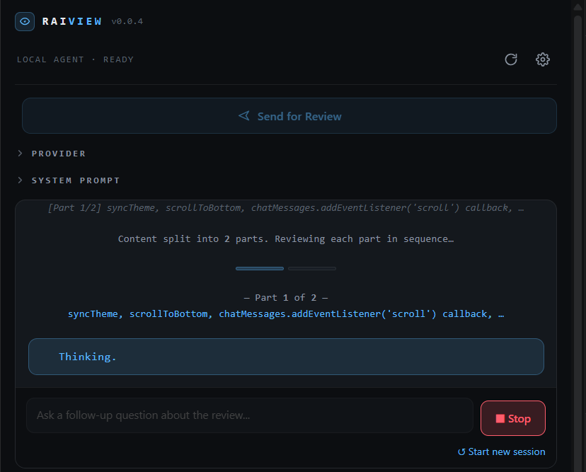 File review showing structured output for an active editor file