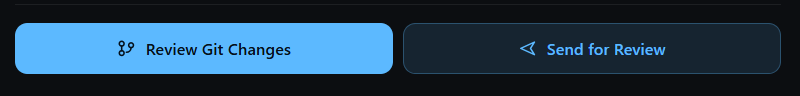 Review Git Changes and Send for Review action buttons