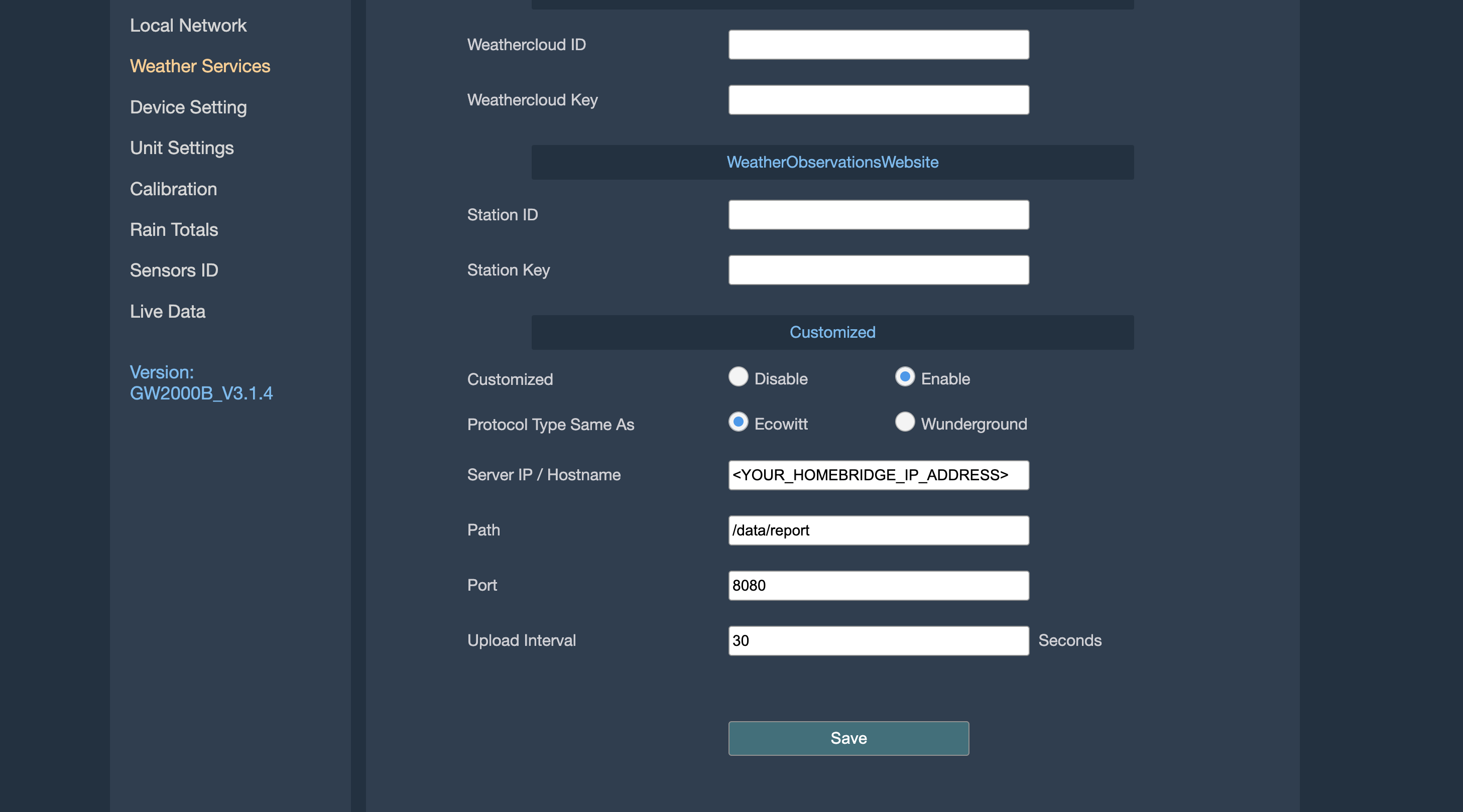 Gateway Web UI