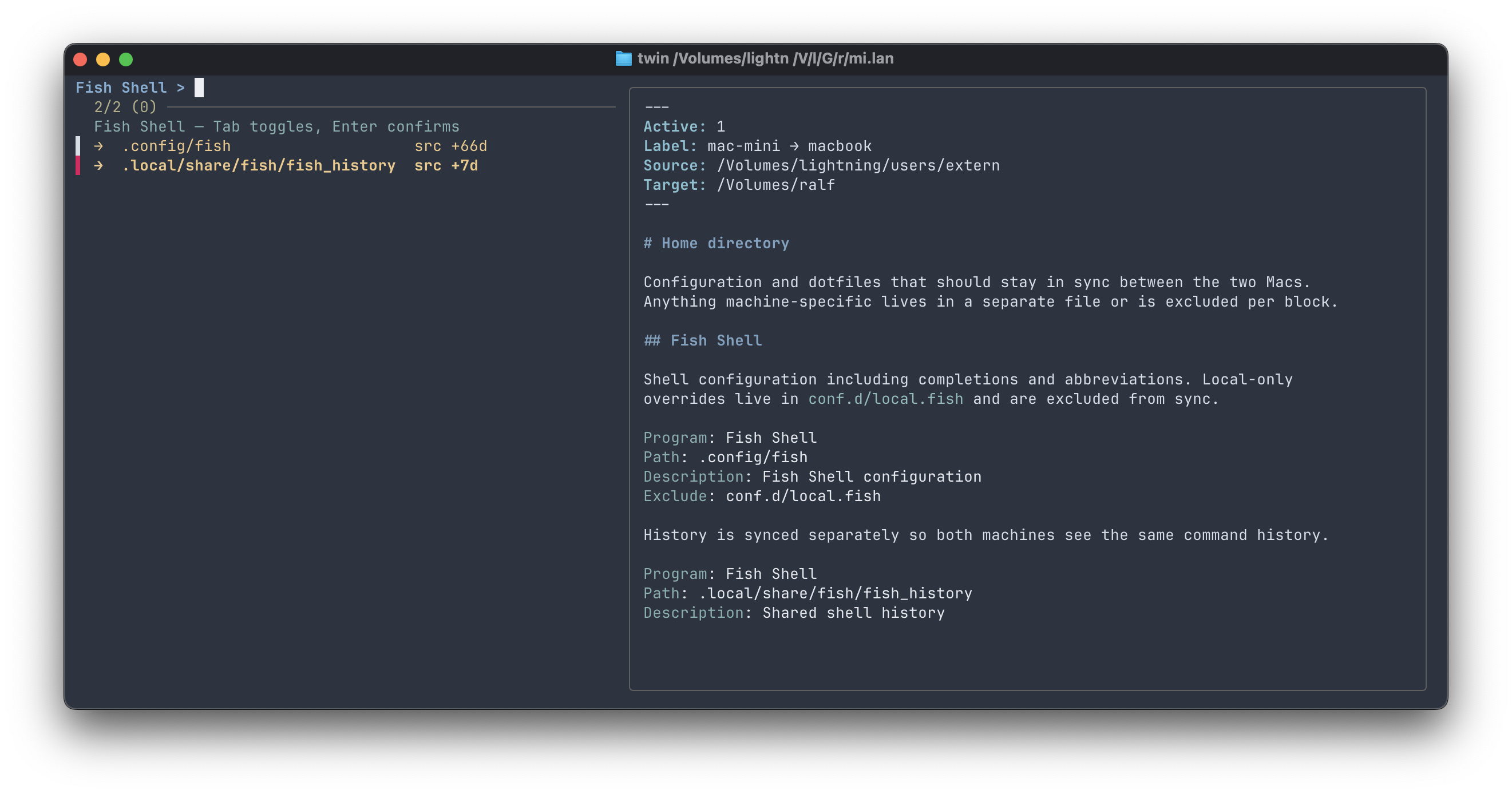 Stage 2 — Fish Shell paths with apex preview