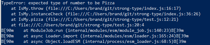 Pizza Type Checking Example Node