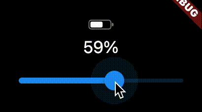 A gif showing the indicator and a slider being moved between 0% and 100%