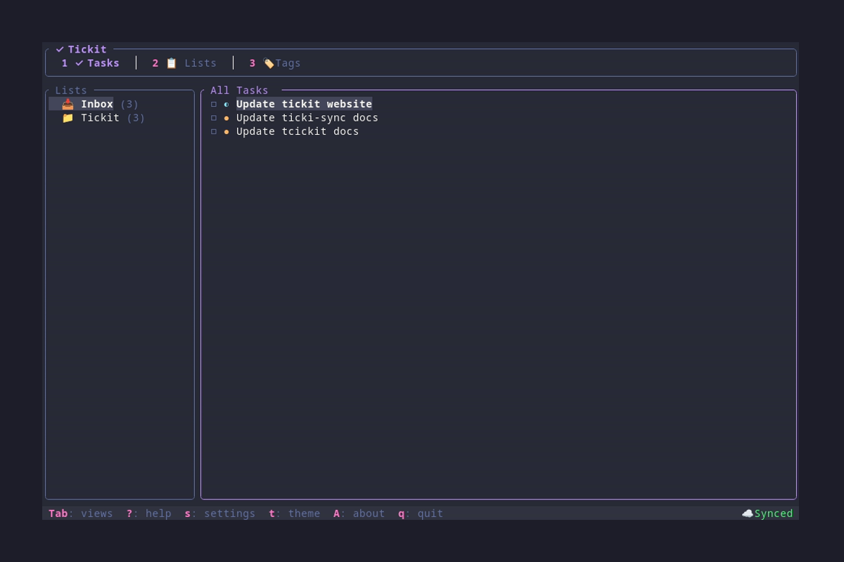 Tickit Tasks