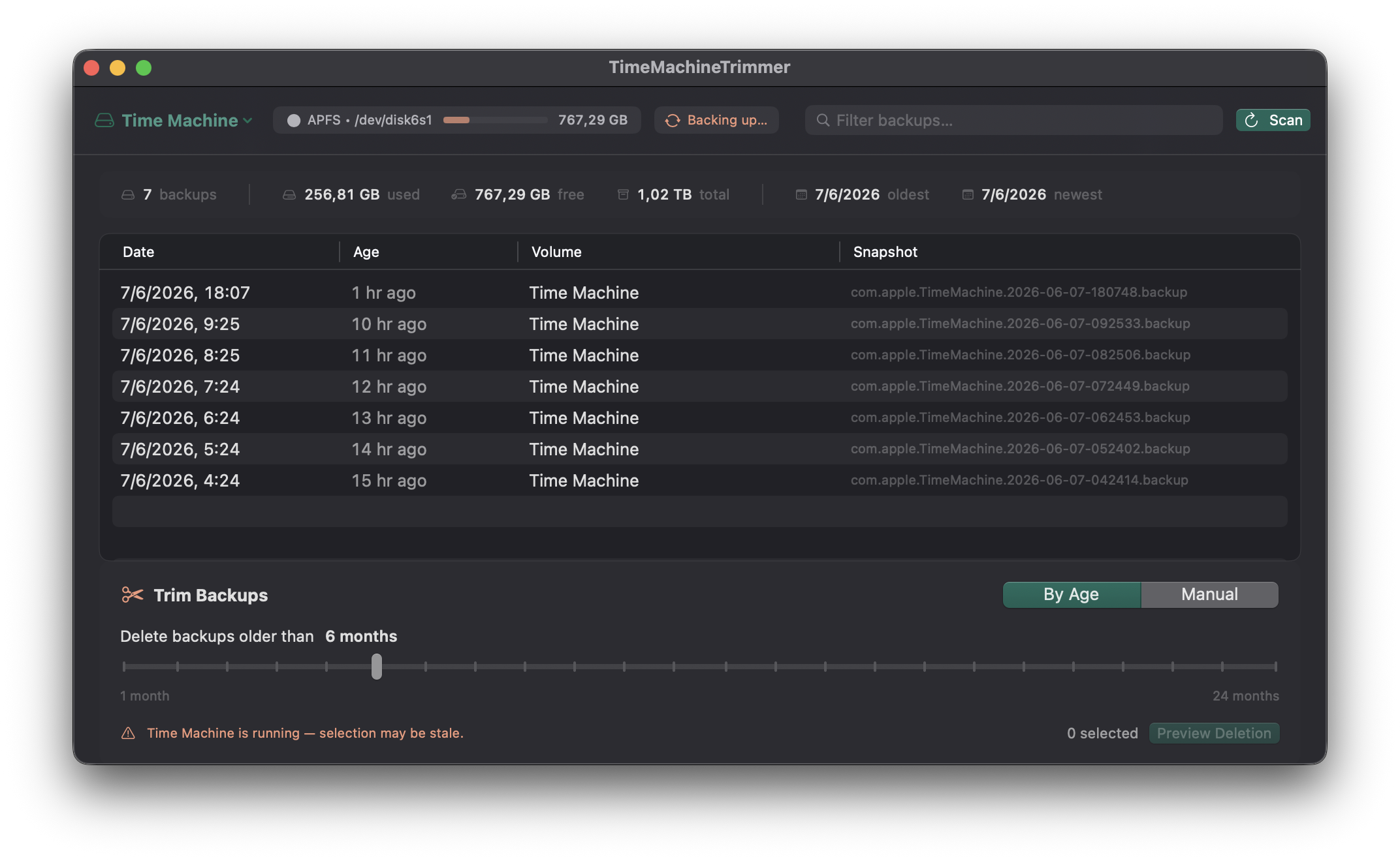 TimeMachineTrimmer screenshot 1
