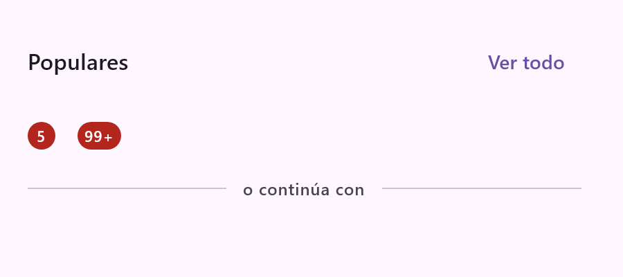 SectionHeader y CounterBadge