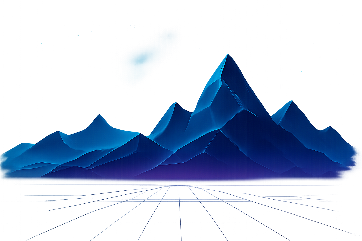 Futuristic landscape with mountains