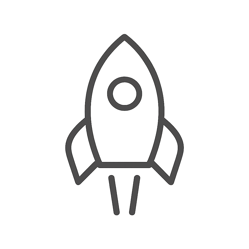 Minimalist rocket icon