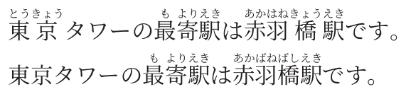 Typeset result