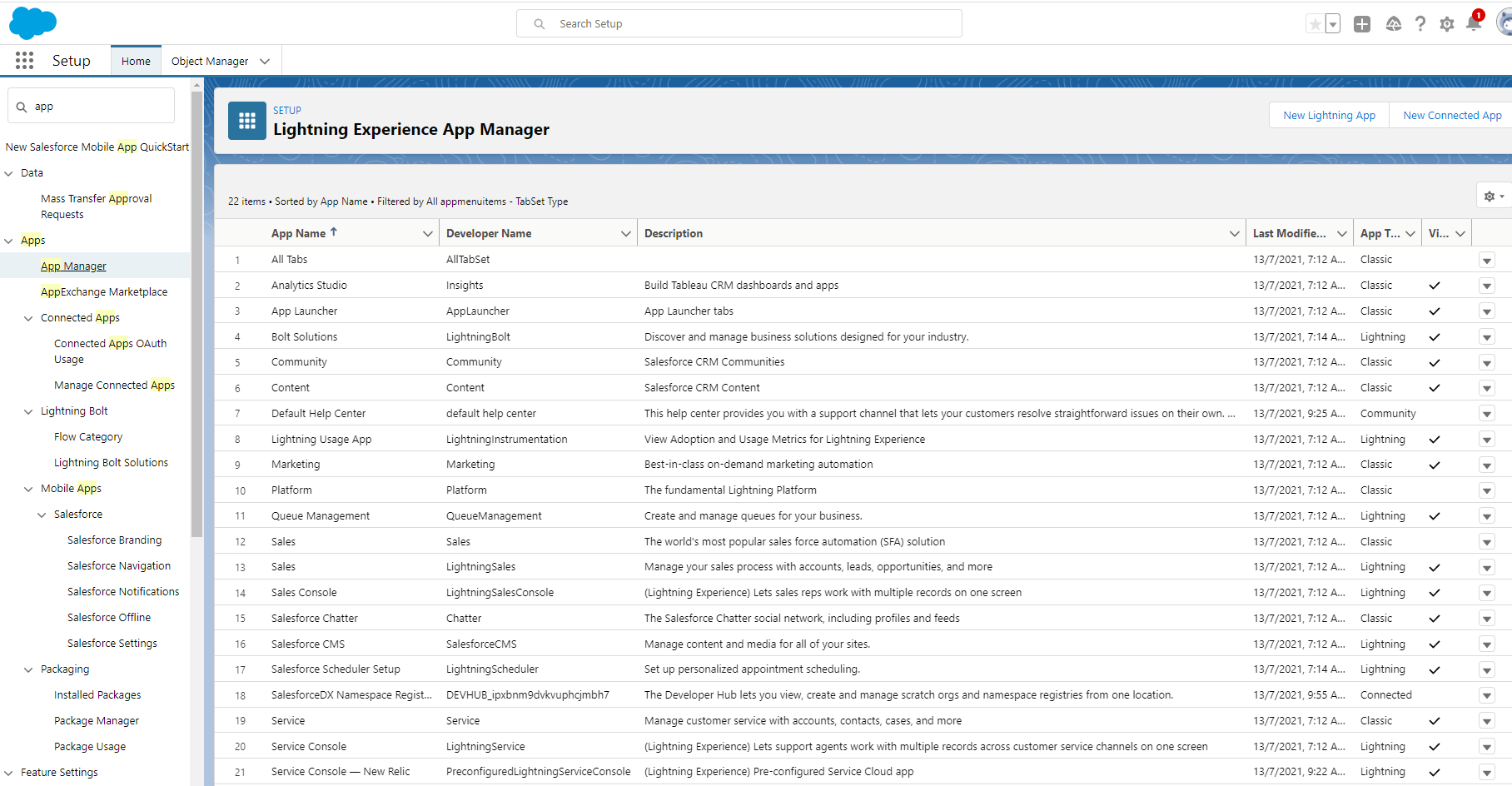 Salesforce App Manager