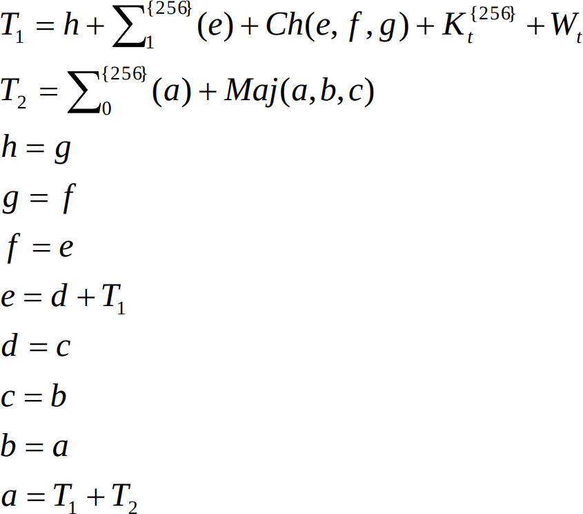 the round function formulas from the standard