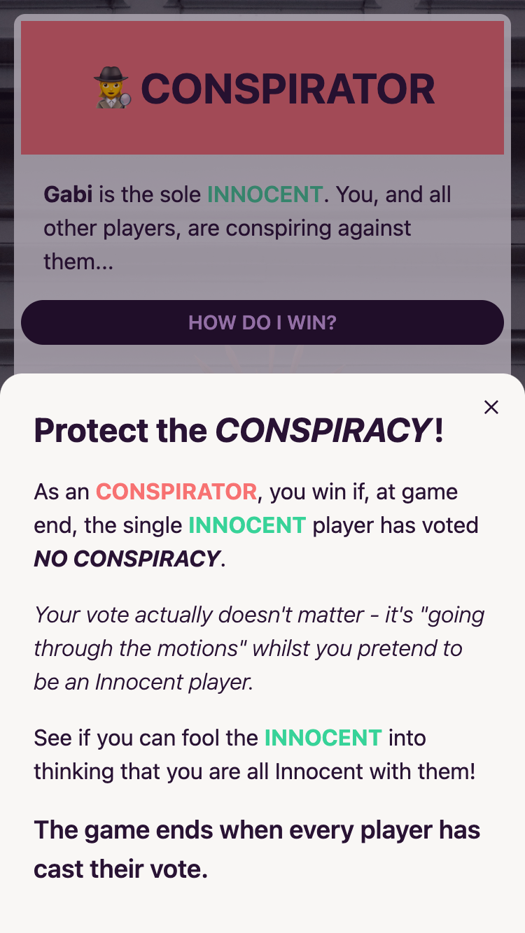Conspirator Win Condition