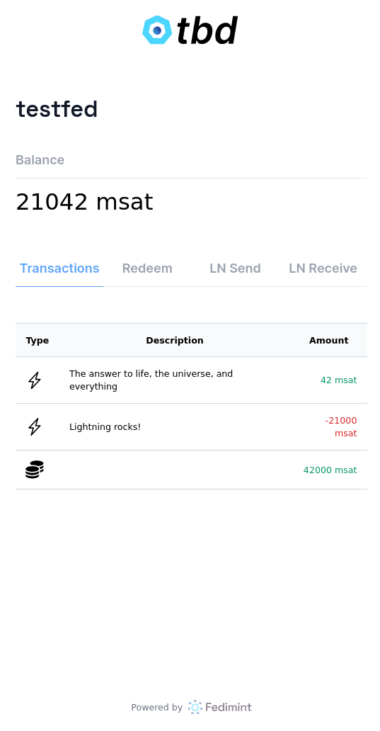 List all transactions screen