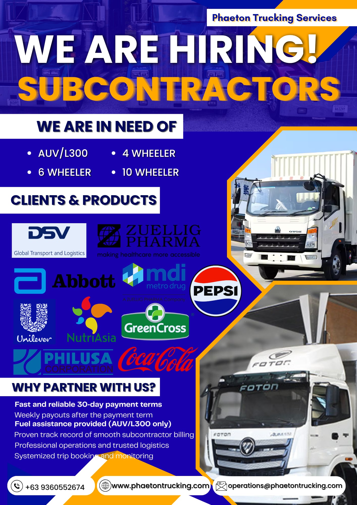We are Hiring Subcontractors