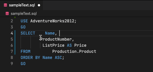 Multi-line selection alignment