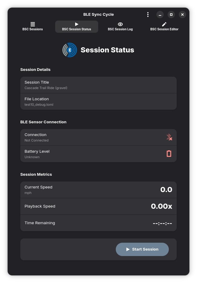 Screenshot showing cycling trainer