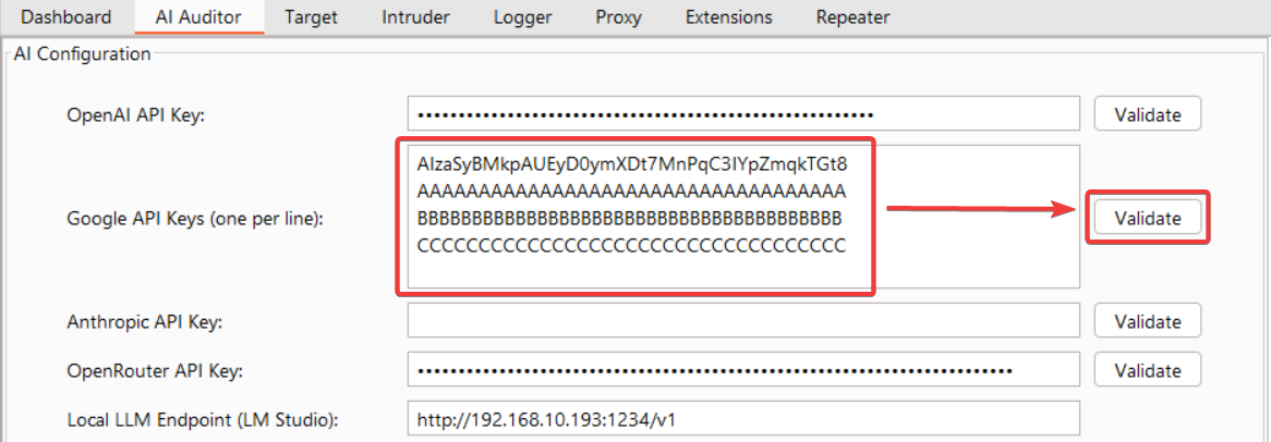 Multiple Gemini keys configured