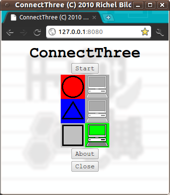 Menu screen of web application version 5.0