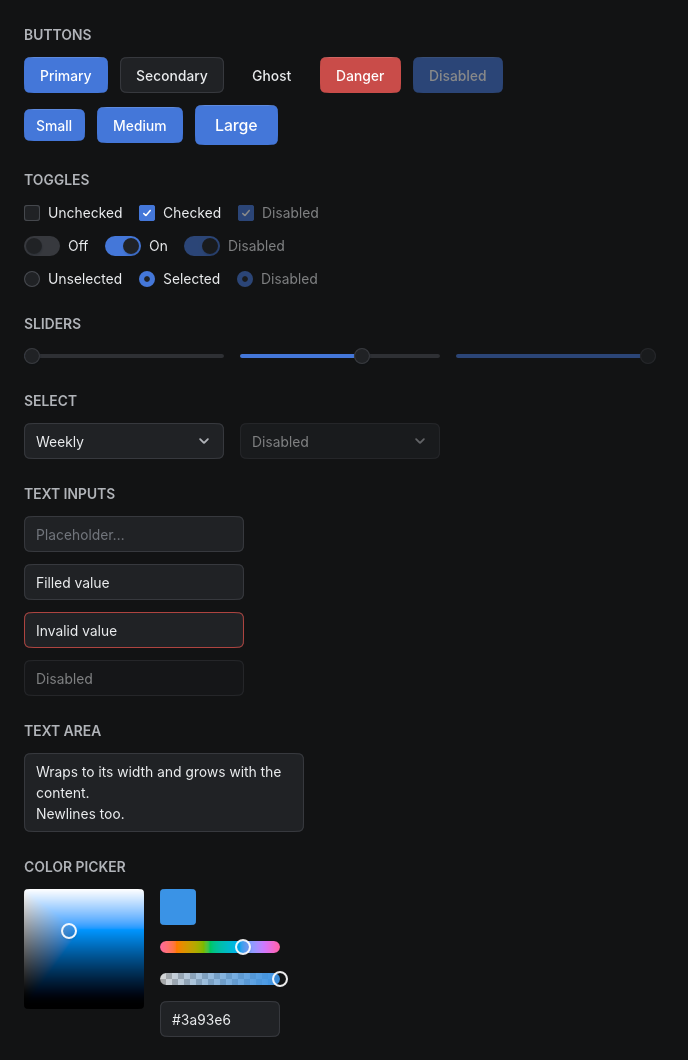 controls, dark