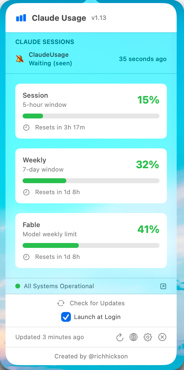 Claude Usage Screenshot